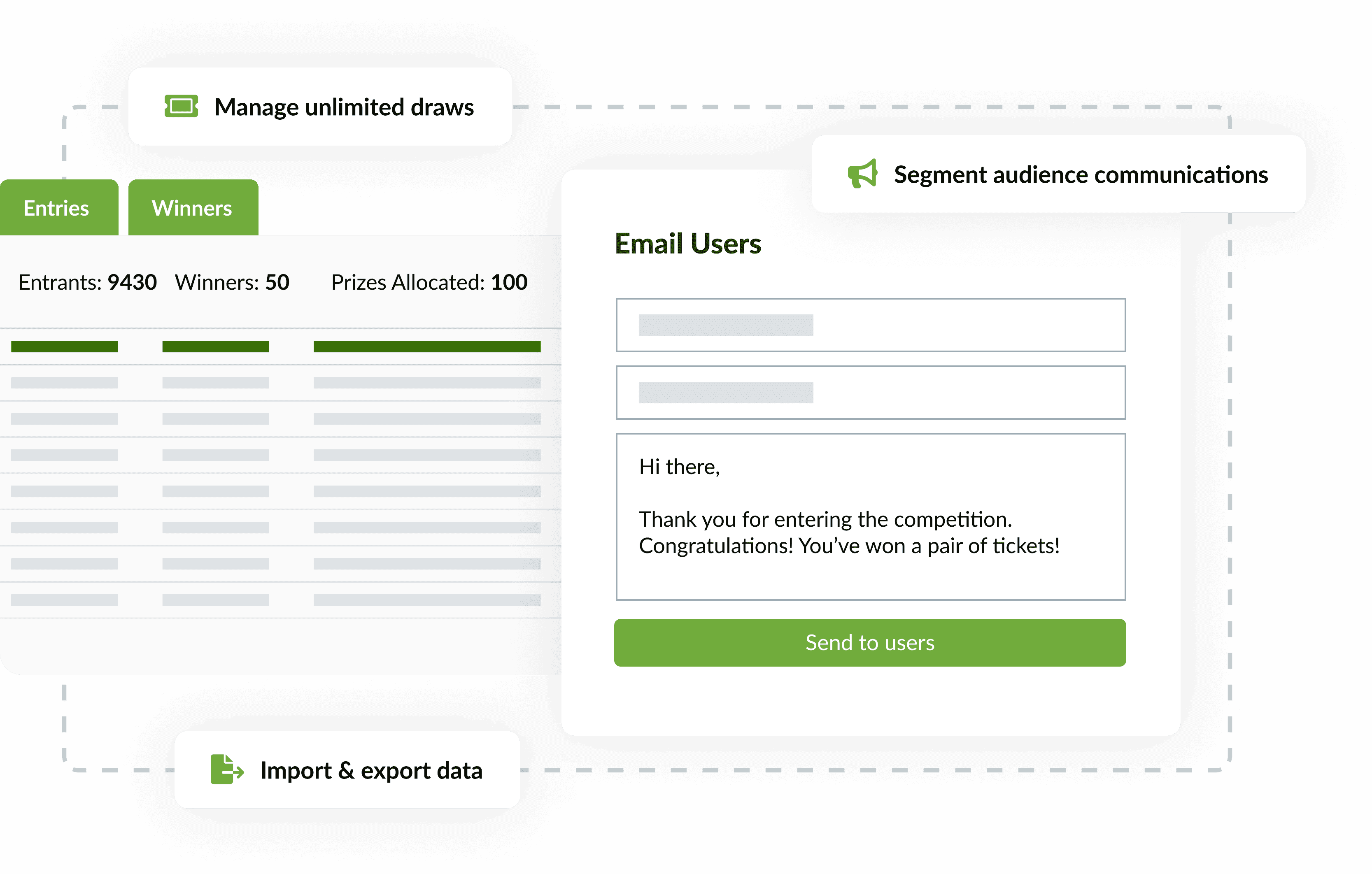 Sponsorworks ticket prize draw platform screenshot